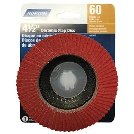 Ceramic Flap Disc 60 Grit 4.5-Inch Smooth Metal Finishing Norton