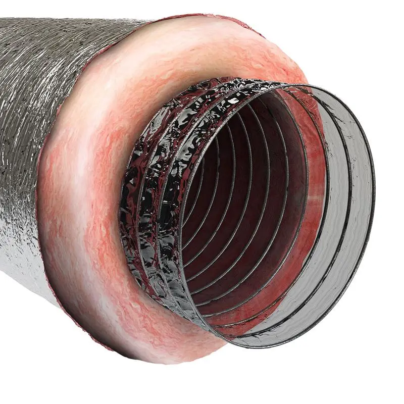 Imperial R6.0 25 ft L X 8 D Silver Poly Duct Flexible HVAC Ducting