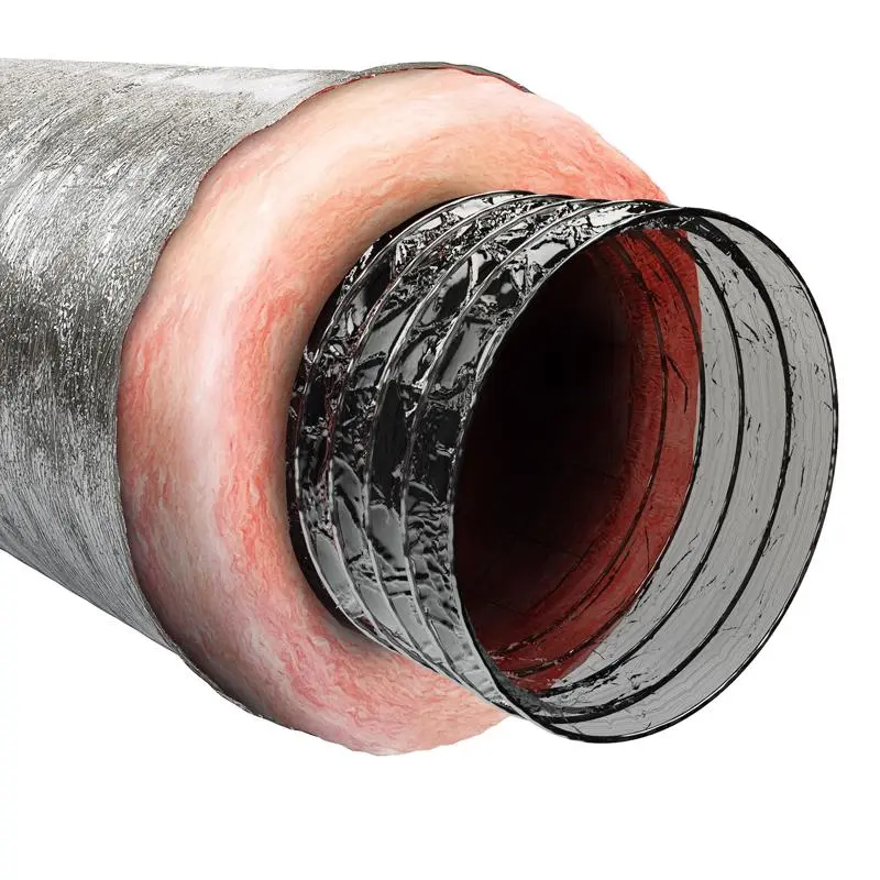 Imperial R6.0 25 ft L X 6 D Silver Poly Duct Flexible HVAC Ventilation