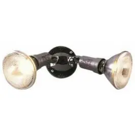 150 Watt Bronze Plastic Outdoor Twin Flood Light Light Sensor Automatic On/Off Cooper Lighting