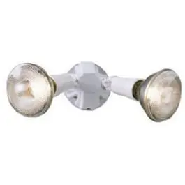 150 Watt White Plastic Outdoor Twin Flood Light Light Sensor Energy Efficiency Cooper Lighting
