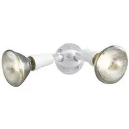 150 Watt White Plastic Twin Flood Light Outdoor and Indoor Lighting Cooper Lighting