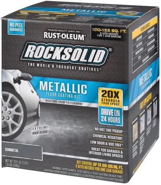 RockSolid 299743 Metallic Floor Coating Kit 70 Oz Durable Floor Finishes