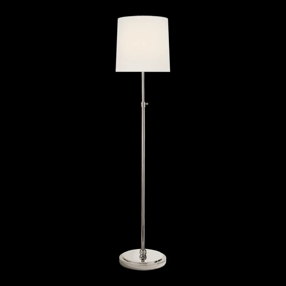 Fabric Drum Bryant Floor Lamp - Polished Nickel Flax Shade