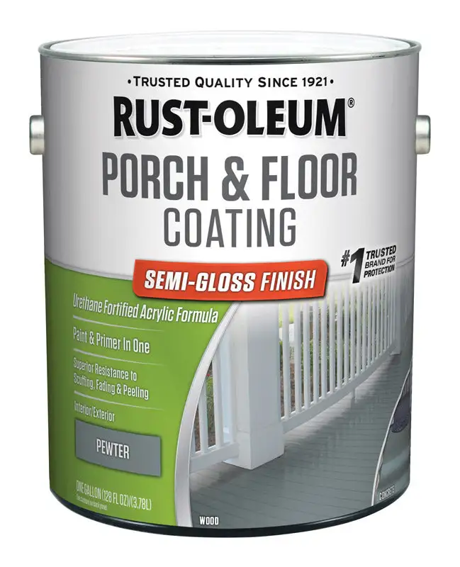 Rust-Oleum Porch & Floor Semi-Gloss Pewter Paint and Primer 1 Gallon Pack 2