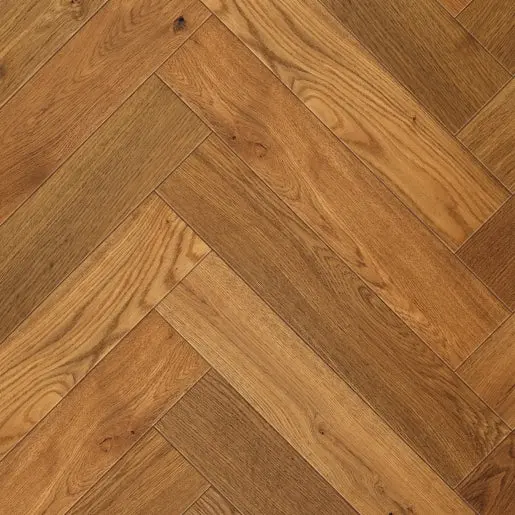 Elka Hardwood 14mm Constructed Oak Glue Herringbone Honey Smoked Oak