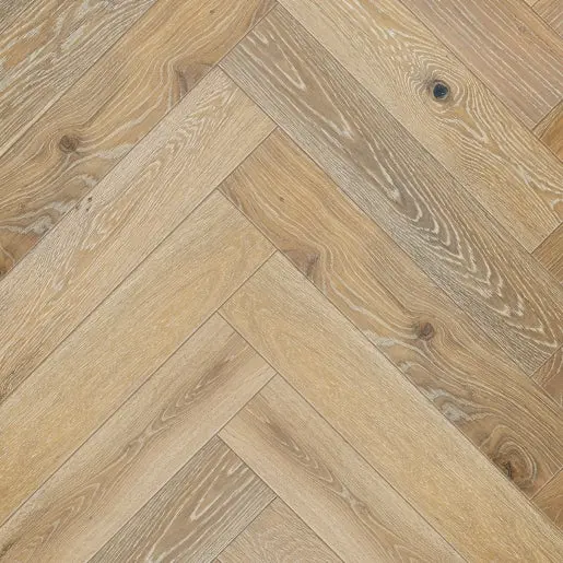 Elka Hardwood 14mm Crafted Oak Herringbone Whitewashed Oak