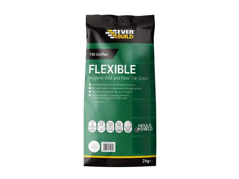 Everbuild 730 Uniflex Hygienic Tile Grout Pearl 2.5kg