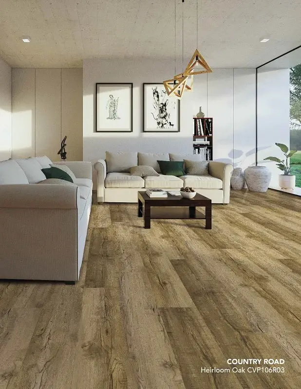 Healthier Choice Flooring CVP106R03 Flooring Plank, 60 L, 9 W, Pressed Bevel Edge, Stone Polymer Composite/Vinyl