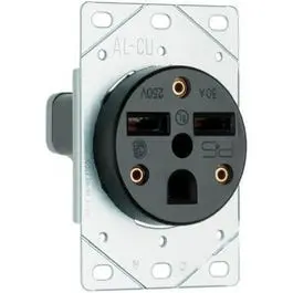Black Flush-Mount Power Outlet 250-Volt 30-Amp Heavy Duty Electrical Use Legrand - Pass u0026 Seymour