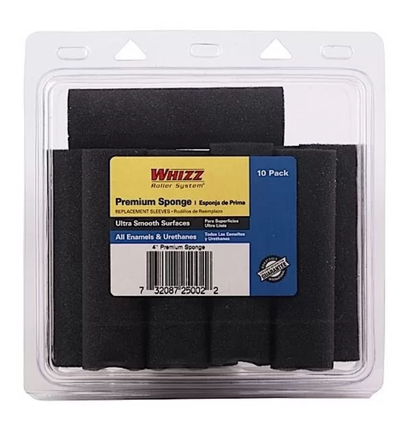 Whizz 25002 Premium Black Foam Concave Roller 4 Inch Smooth Paint Application