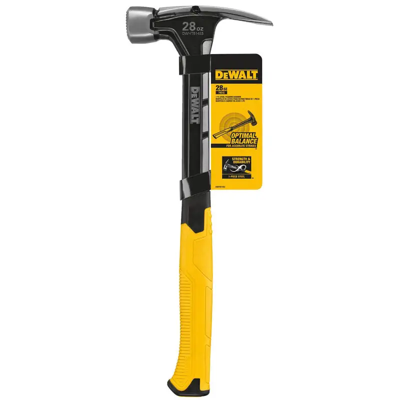 DeWalt 28 oz Checkered Face Framing Hammer 8.5 Steel Handle Pack 2