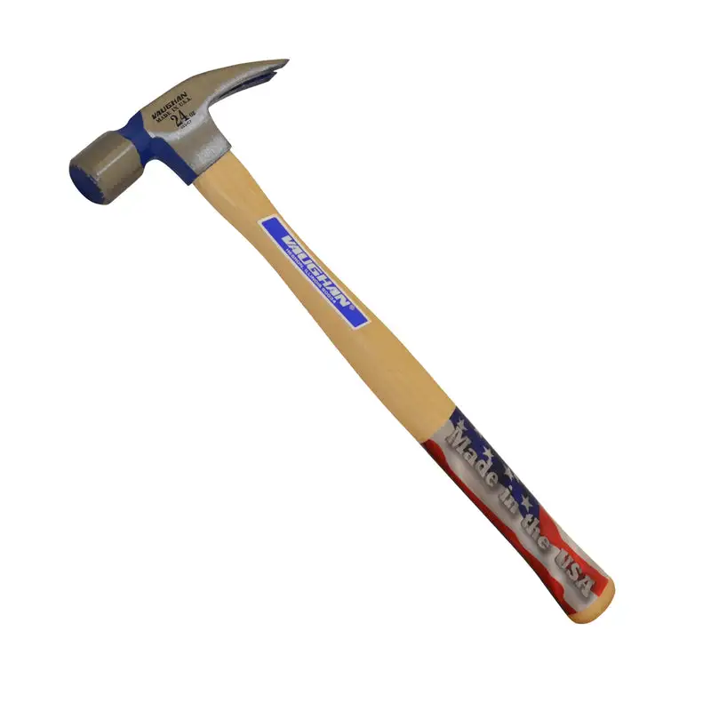 Vaughan 24 oz Milled Face Framing Hammer 17 Inch Hickory Handle