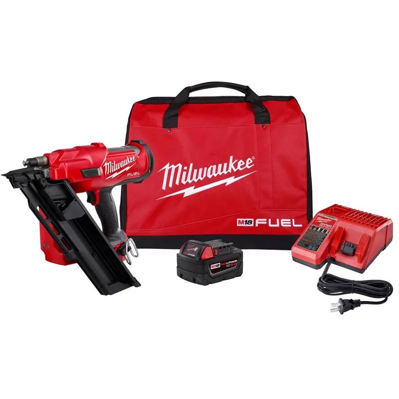 Milwaukee M18 Fuel 30 Degree Cordless Framing Nailer Kit Professional Use