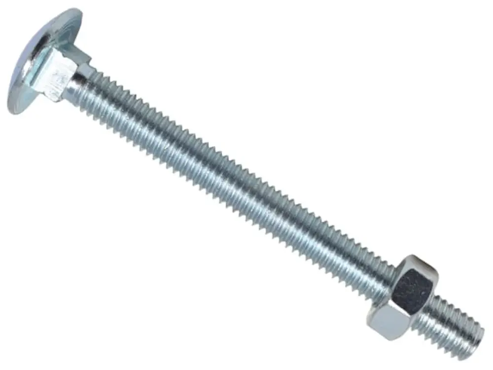 Metalmate Cup Square Hex Bolt & Nut Zp M6 X 65Mm Box 25