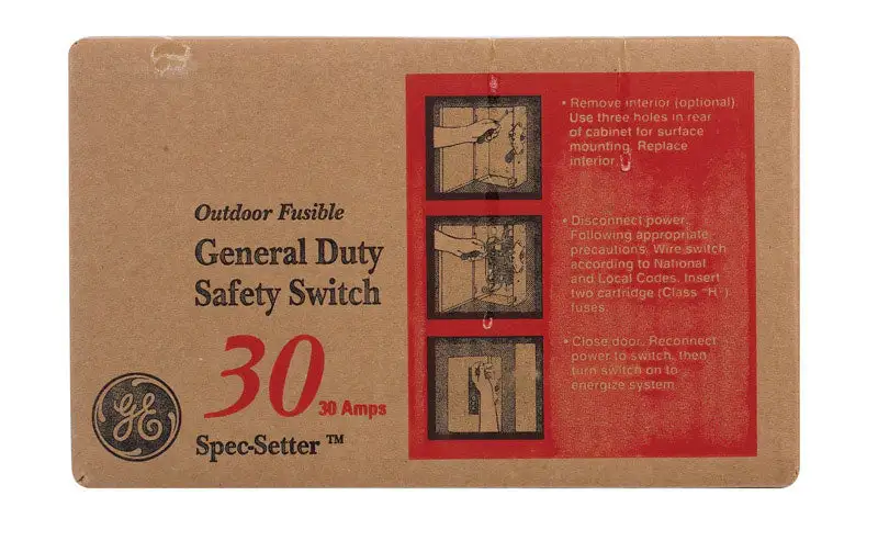 GE 30 Amp Fusible 2-Pole Fuse Safety Switch