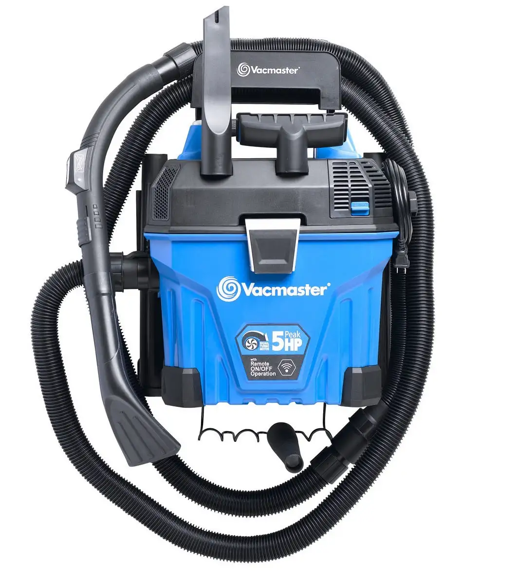 Vacmaster VWMB508 5 HP Wall Mountable Wet Dry Garage Vacuum Remote Control