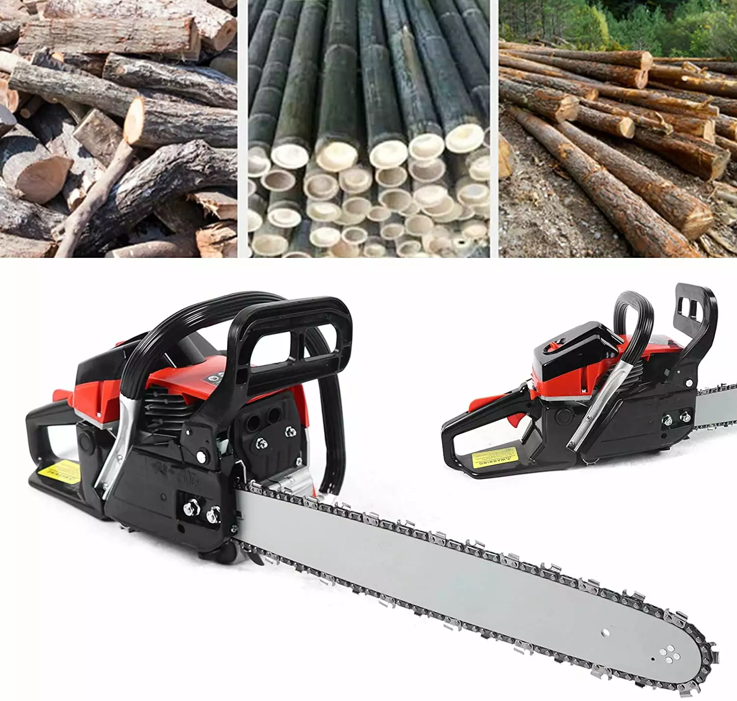 DENEST Gas Chainsaw 18 Bar Gasoline Powered Chain Saw Engine Cutting 2Cycle 3.6hp 68cc DEENST