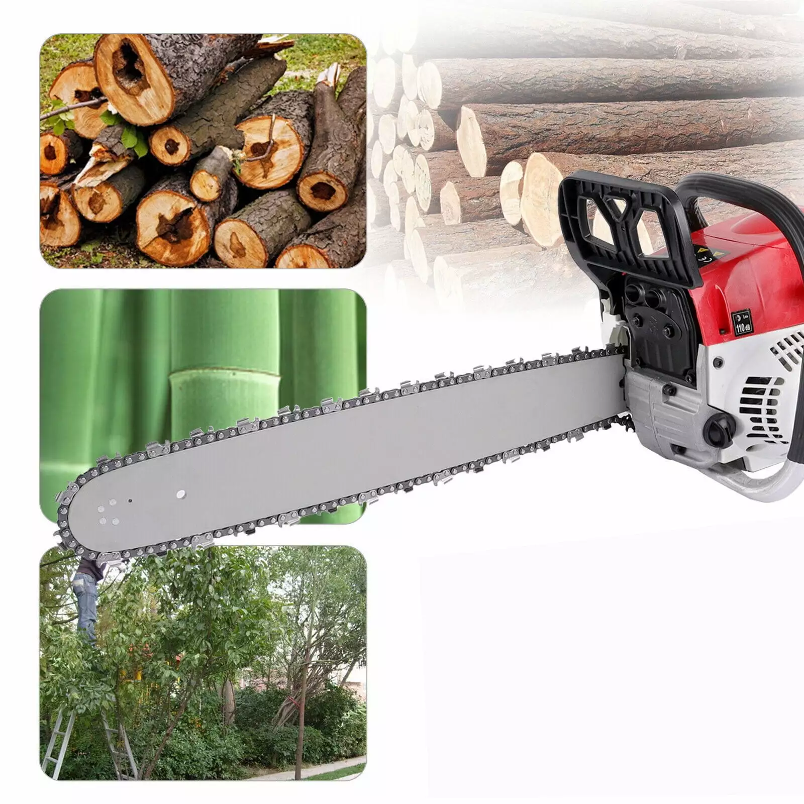 Gas Chainsaw 2-Cycle Engine. 20 Inch Chainsaw Wood Cutting and Tree Trimming. Gasoline Powered Chainsaw Wacanda