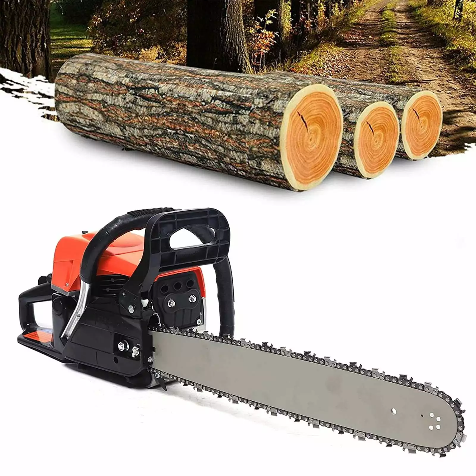 Wuzstar 52cc Cordless Gas Chainsaw Handheld Professional Petrol Chainsaw 20 Bar Garden Tree Wood Cutting