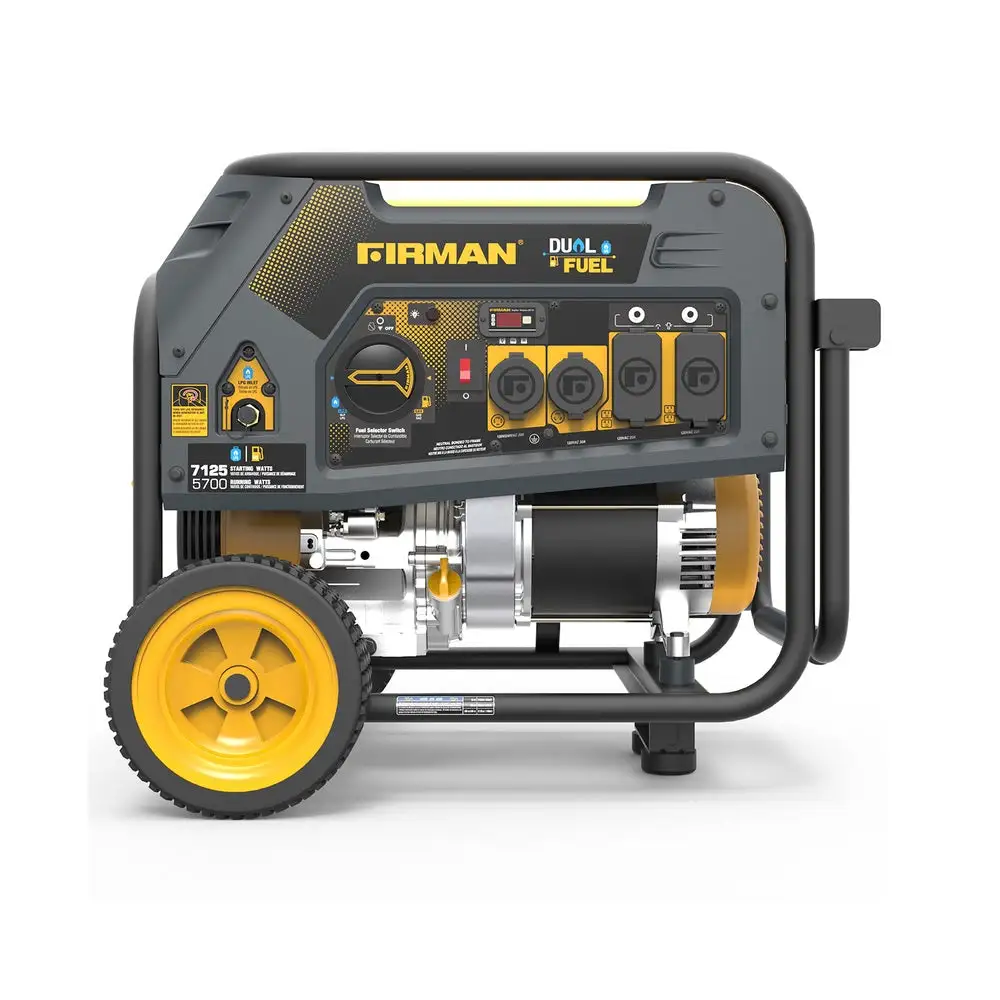 Firman P08004 8000 Watt Gas Portable Generator 120 240 Volt Black Yellow