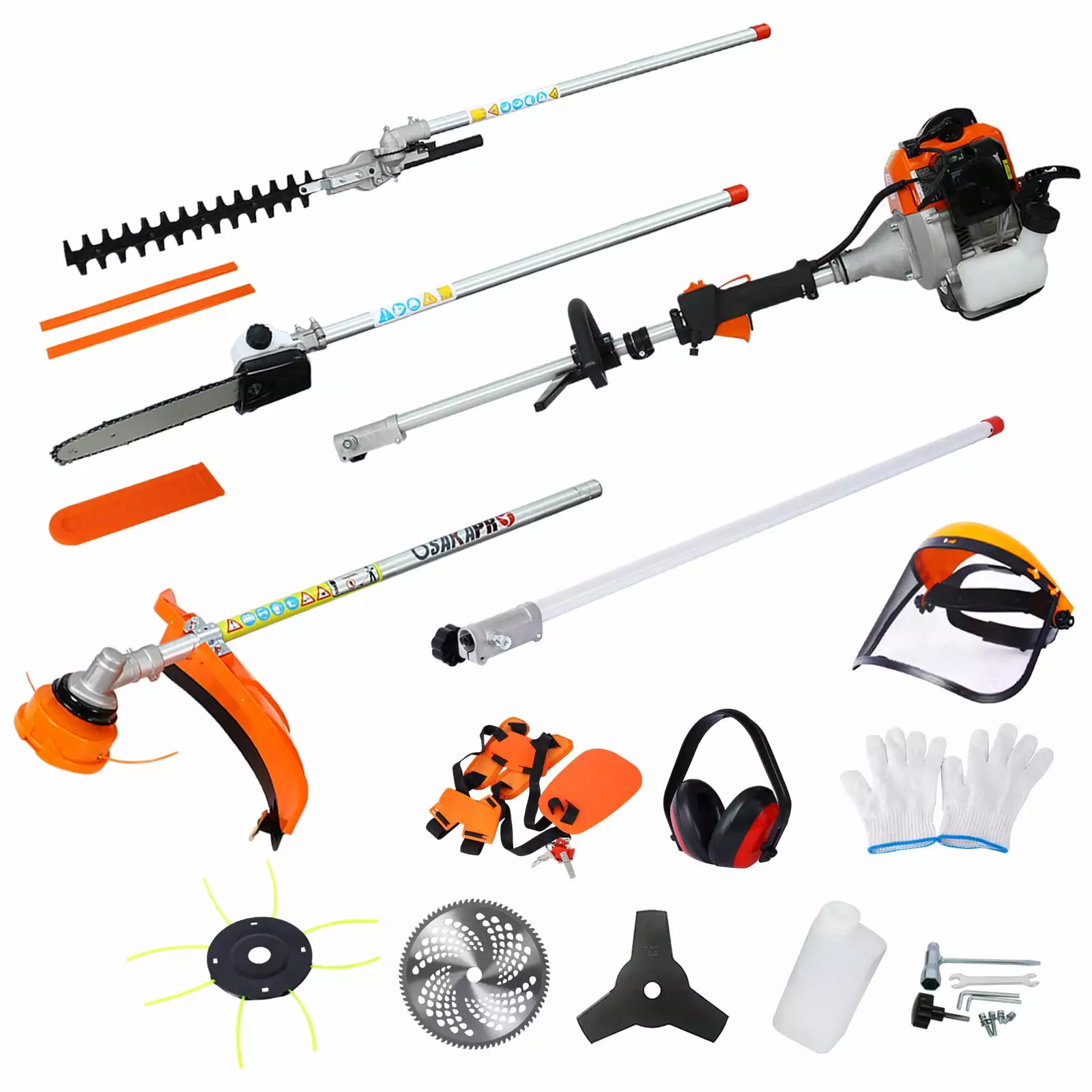 Yone jx je 10 1 Multi-Practical Trimming Tool. 33CC 2-Cycle Garden Tool System Gas Pole Saw. Hedge Trimmer. Grass Trimmer....