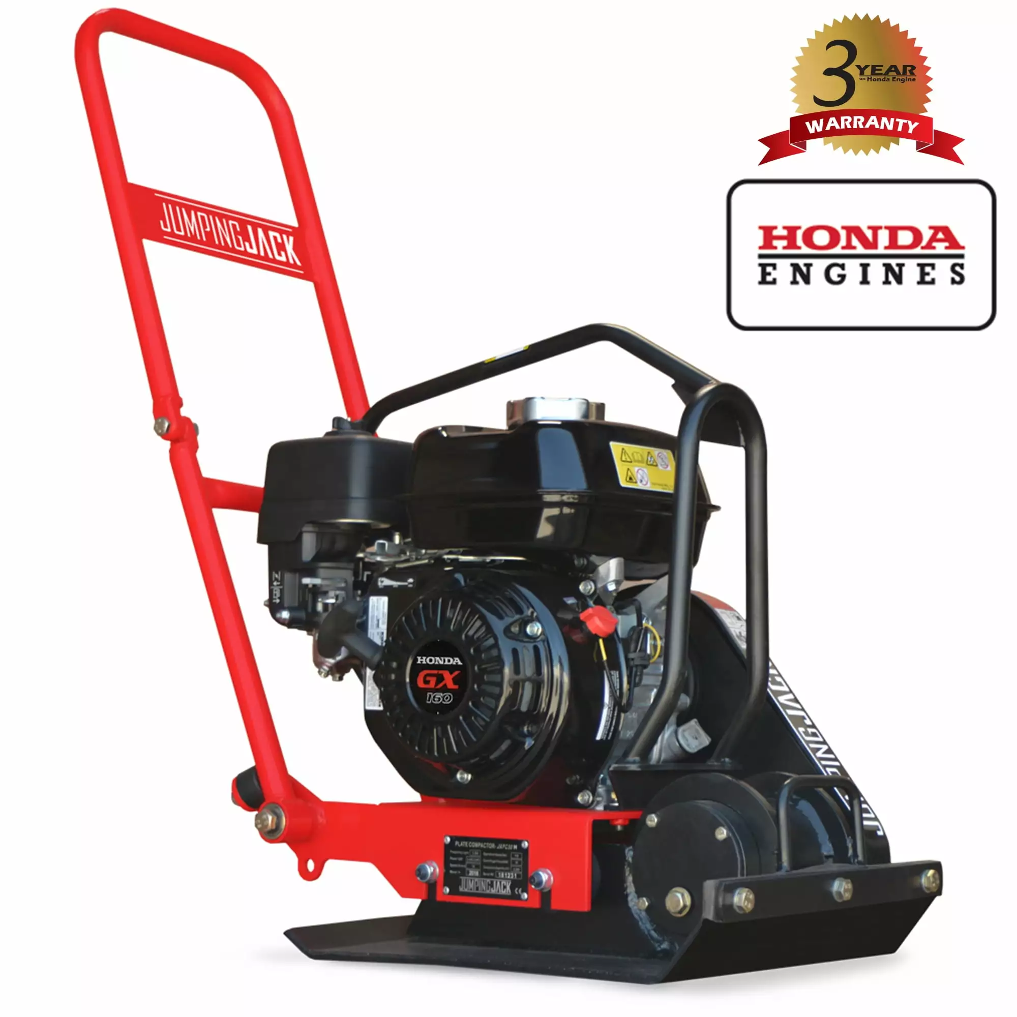 JUMPING JACK 5.5 HP Vibratory Plate Space-savingor Tamper Dirt Asphalt Gravel Soil Space-savingion Powered Honda GX160 Engine