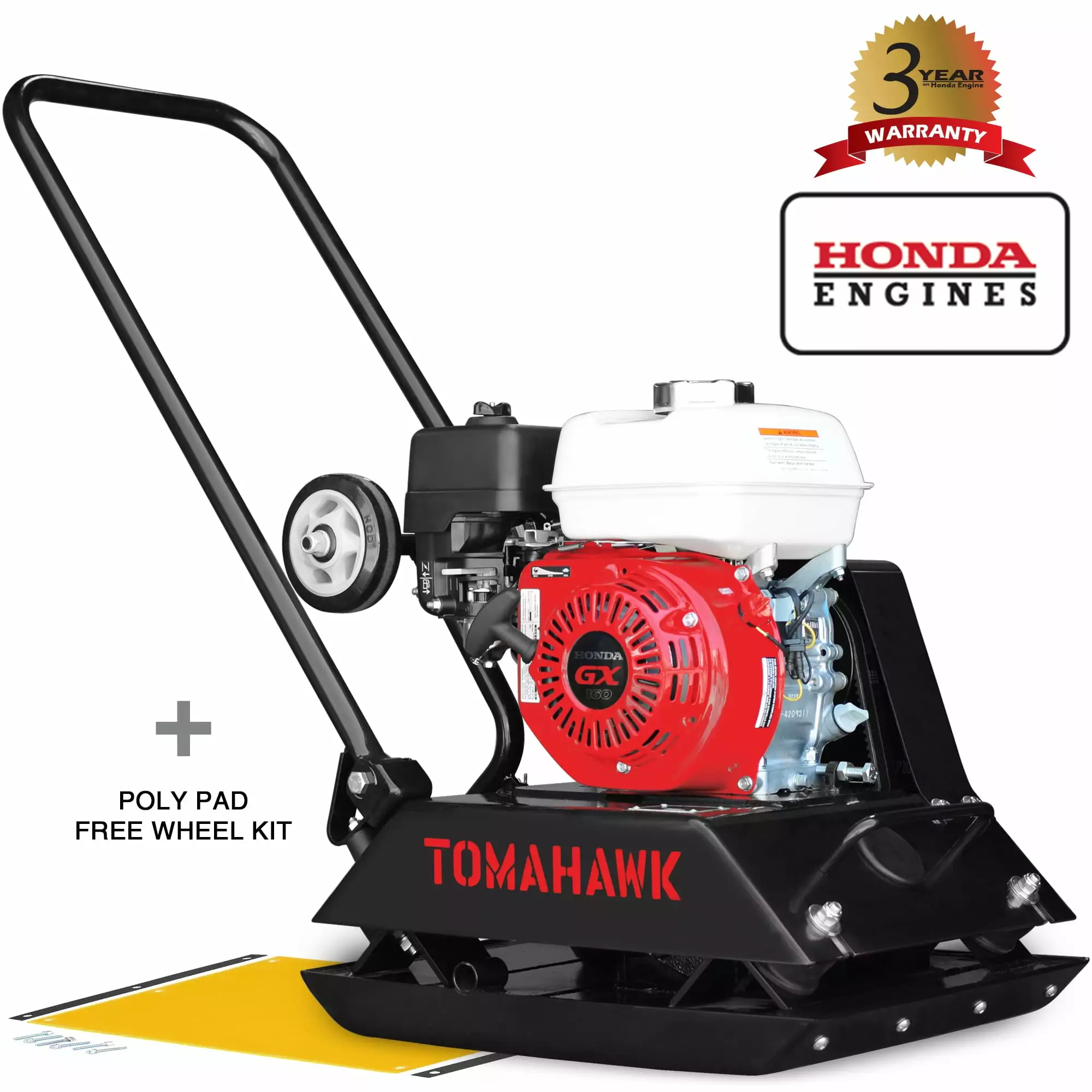 TOMAHAWK 5.5 HP Honda Vibratory Plate Space-savingor Tamper Dirt Asphalt Gravel Soil Space-savingion GX160 Engine