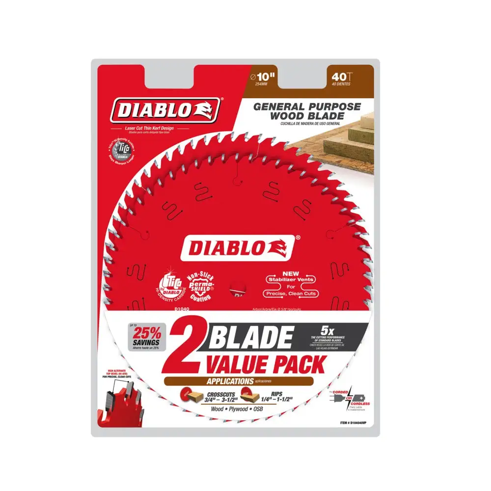Diablo D104040VP General Purpose Saw Blade 10 Inch Versatile Cutting