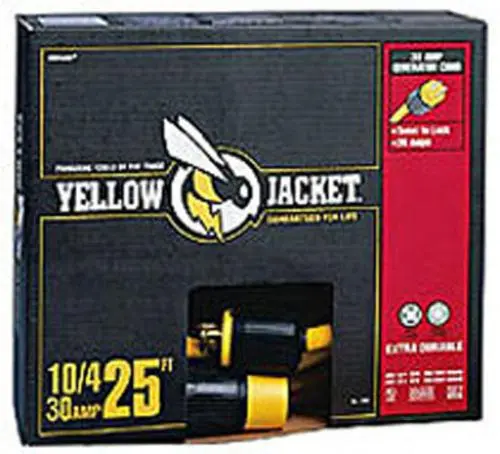 Coleman 1493 Yellow Jacket Generator Cord 30A L14-30 10/4 STW 25 Feet