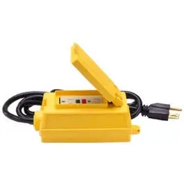 Portable GFCI Duplex Receptacle 125V 15A Outdoor Electrical Outlet Alert Stamping