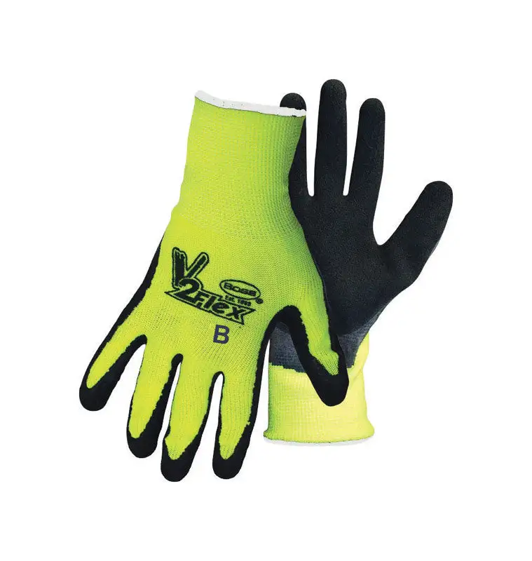 Boss V2 Flexi Grip Men's Indoor/Outdoor Hi-Viz Gloves Black/Green XL 1 Pair