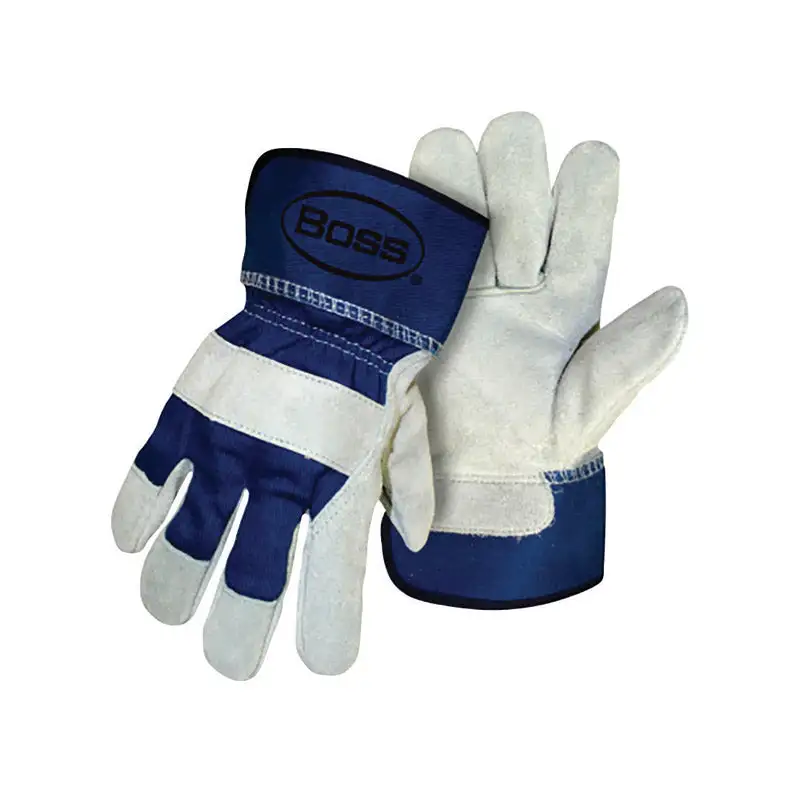 Boss Men's Indoor/Outdoor Palm Work Gloves Blue L 1 pair Pack 12 Heavy Duty Use