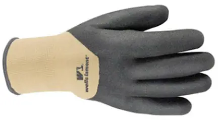 Large Brown Nitrile Dipped Winter Gloves Cold Weather Work Wells Lamont
