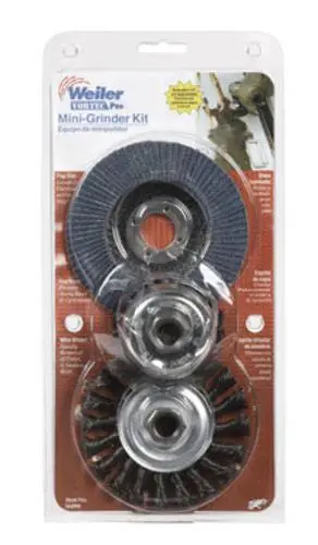 Weiler 36099 3 Piece Mini Grinder Accessory Kit Small Grinding and Polishing
