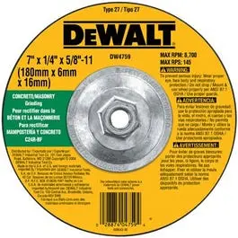 Masonry Grinding Wheel Concrete and Stone Surface Preparation Dewalt