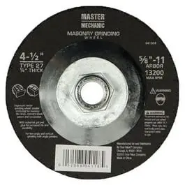 4.5-Inch Masonry Grinding Wheel Angle Grinders Master Mechanic