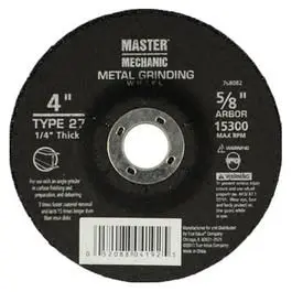 Arbor Metal Depressed Center Grinding Wheel 4 x 0.25 x 0.625-Inch Metal Grinding Master Mechanic