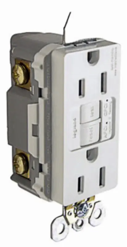 Legrand Radiant Series AFGF153TRWCC4 Self-Testing Outlet, 125 V, 15 , NEMA: NEMA 5-15R, Pearl