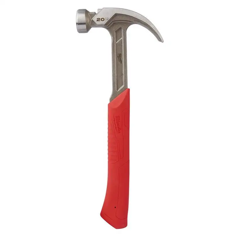 Milwaukee 20 oz Smooth Face Claw Hammer 14 Inch Rubber Handle