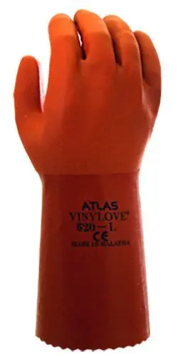 Best Glove 620XL-10 Twin Dipped Gloves, 12" Length, X-Large, Orange (Pack 72)