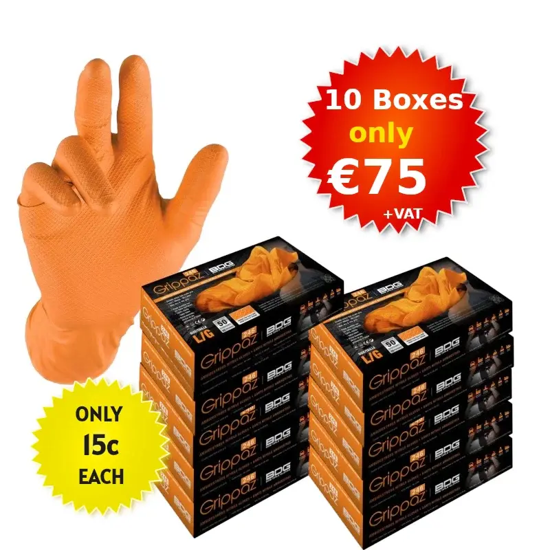 Grippaz Nitrile/Mechanics Glove Peach XL (10 Boxes 50)