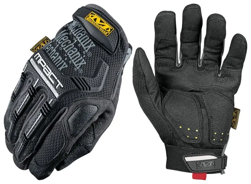 Mechanix Wear M-Pact Series MPT-58-010 Work Gloves, Men's, L, 10 L, Reinforced Thumb, Hook-and-Loop Cuff, Black/Gray