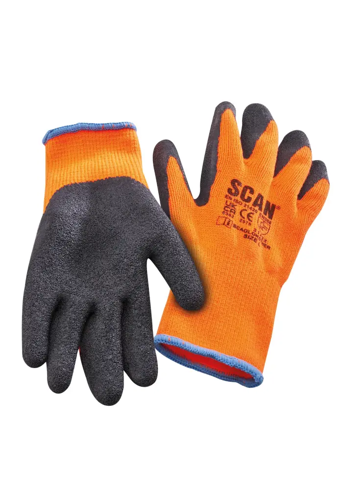 Scan Dipped Warm Latex Gloves (3 Pairs)