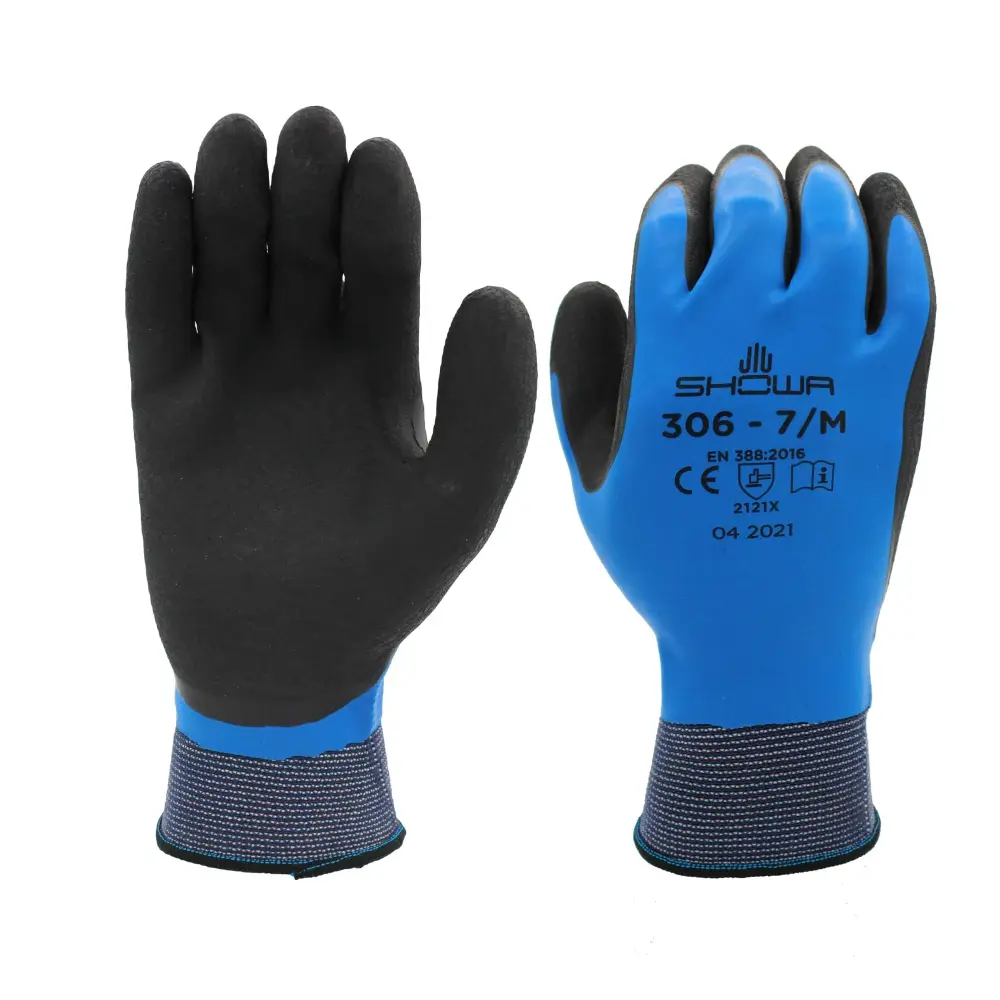 Showa 306 Natural Rubber Latex Sealed Breathable Work Gloves (12 Pair)