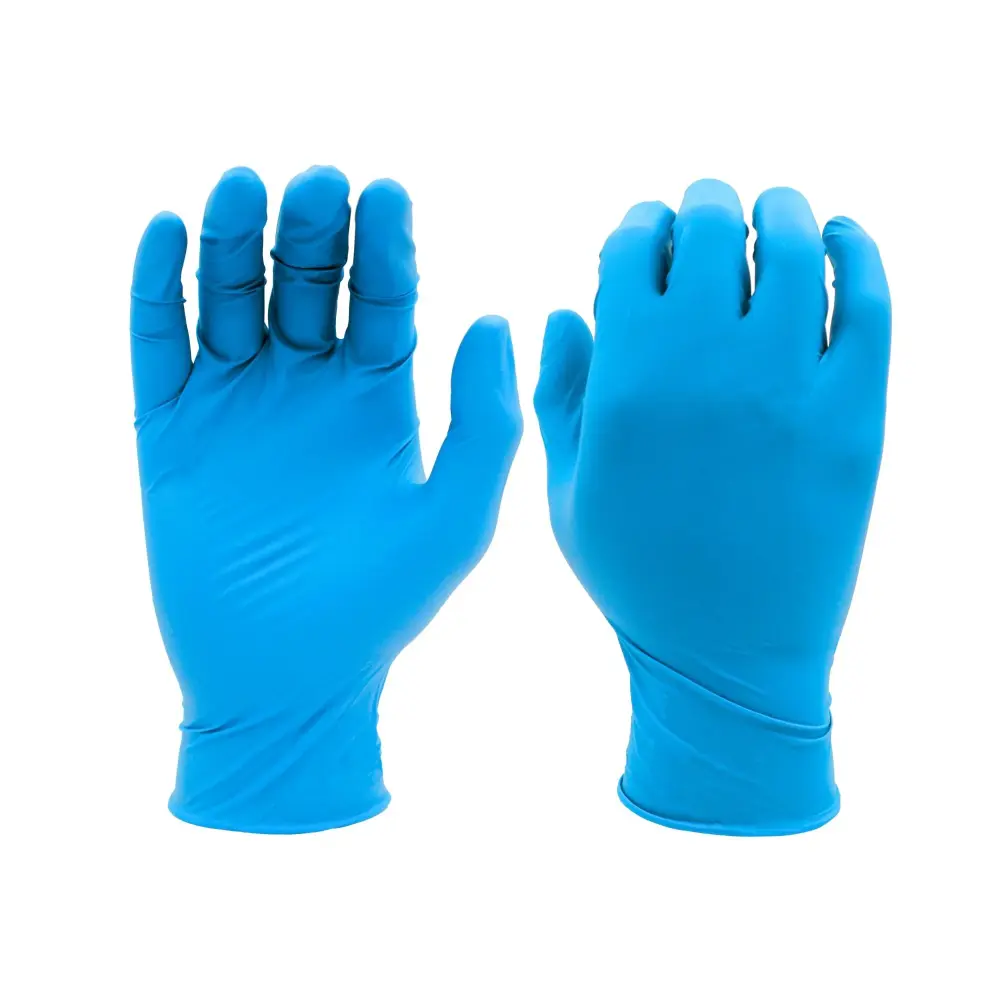 SHOWA 7005PF Nitrile Powder-Free Biodegradable Disposable Glove, 9.5" Length, 4 mil Plush, Small (1 Box 100) - Made USA,Blue