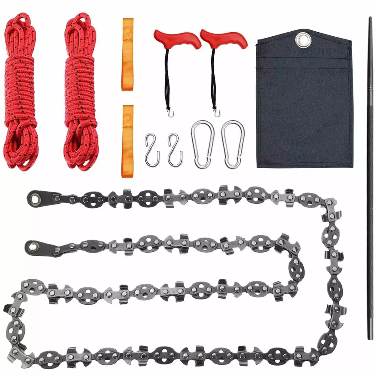 53 Inch Hand Rope Chain Saw Sharp Manual Tree Limb Chain Saw 68 Teeth Folding Pocket Rope Chainsaw Tree Cutting Tool Garde...