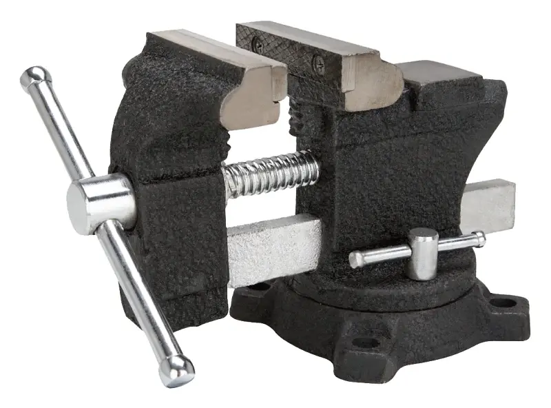Vulcan JLO-067 Bench Vise, 3-1/2 Jaw Opening, 1/4 W Jaw, 2 D Throat, Cast Iron Stainless, Serrated Jaw