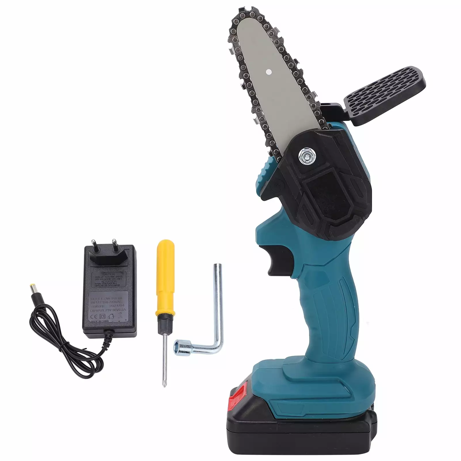 Abastado Mini Hand Saw 4in Travel-friendly Electronic 1 Handed Trimming Tool Chainsaw Brush AC100 240VBlue EU Plug