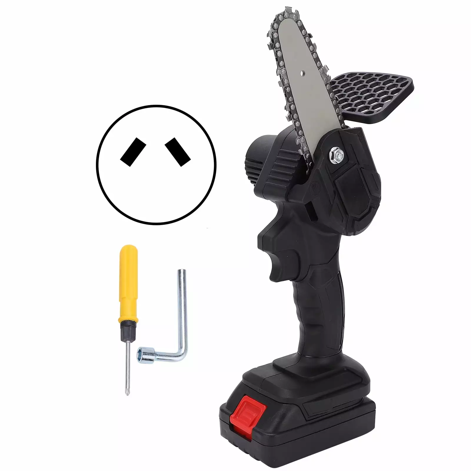 Abastado Mini Hand Saw 4in Travel-friendly Electronic 1 Handed Trimming Tool Chainsaw Brush AC100 240VBlack AU Plug